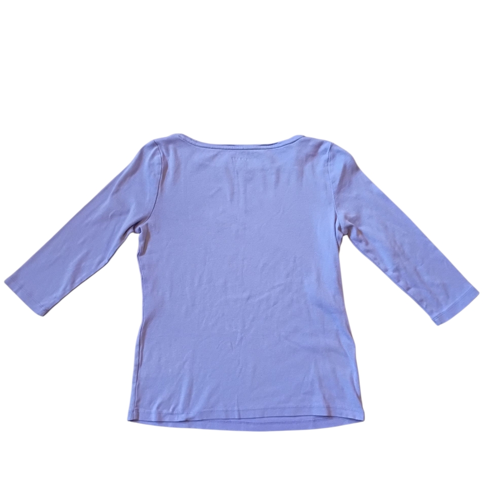Talbots Women's Lavender 100% Cotton Top 3/4 Length Sleeves Size Petite/Small - Picture 3 of 5